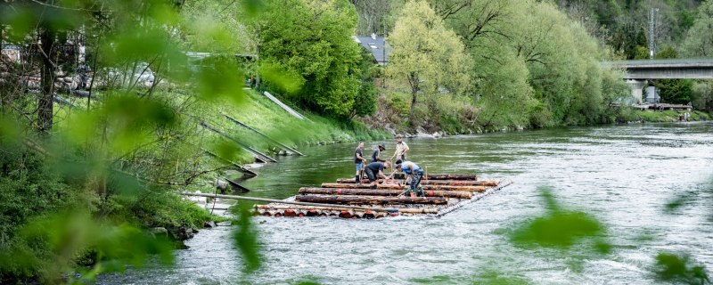 Floßlände Weidach, © Unbekannt Floßlände Weidach, © Unbekannt