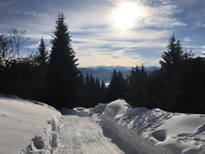 Blick von der Denkalm im Winter, © Tourismus Lenggries