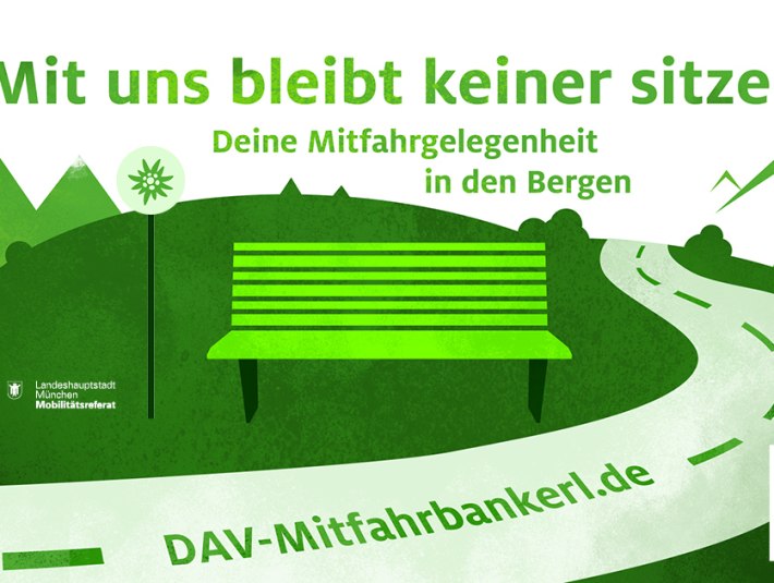 DAV Mitfahrbankerl- Hinweis, &copy; Deutscher Alpenverein DAV