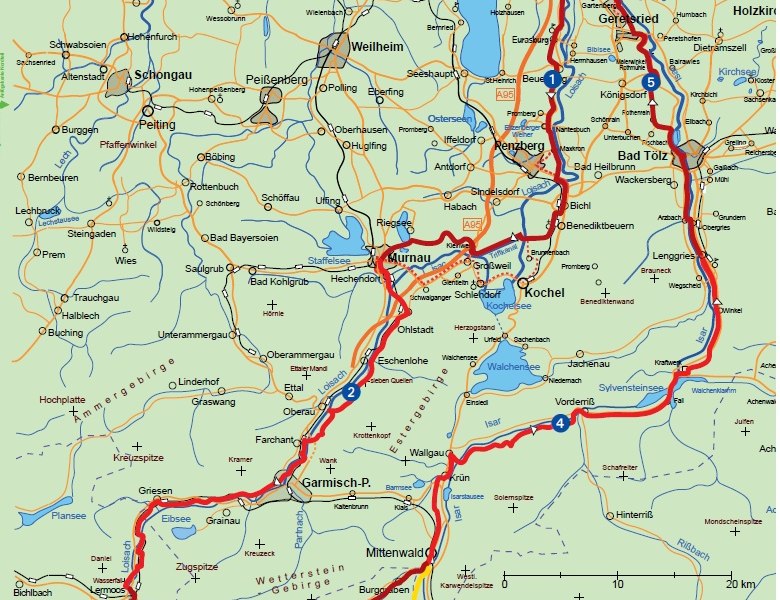 Streckenf&uuml;hrung, &copy; Stadt Wolfratshausen