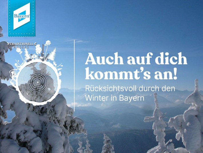 Tipps &amp; Empfehlungen für naturverträglichen Wintertourismus von www.bayern.by - Dein Bayern.
Hintergrundfoto: Tölzer Land Tourismus|Klaus Knirk, © bayern.by