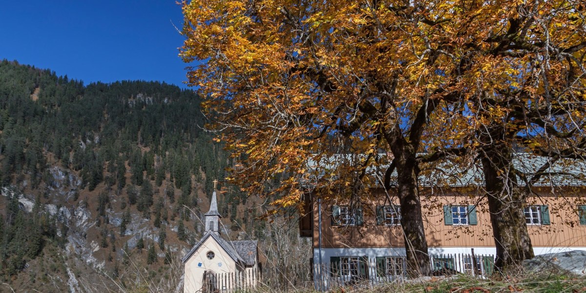 Kapelle und Forsthaus in Vorderriß, © Tourismus Lenggries