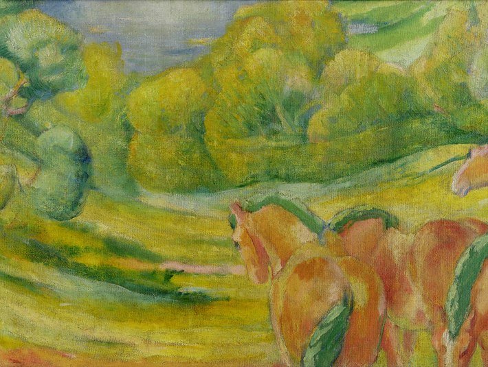 Franz Marc - Gro&szlig;e Landschaft I, 1910
Franz Marc Museum, Kochel a. See
Stiftung Etta und Otto Stangl
Foto: collecto.art, &copy; Franz Marc Museum |Foto collecto art
