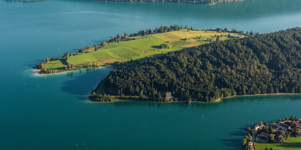 Blick auf die Halbinsel Zwergern, © Tölzer Land Tourismus