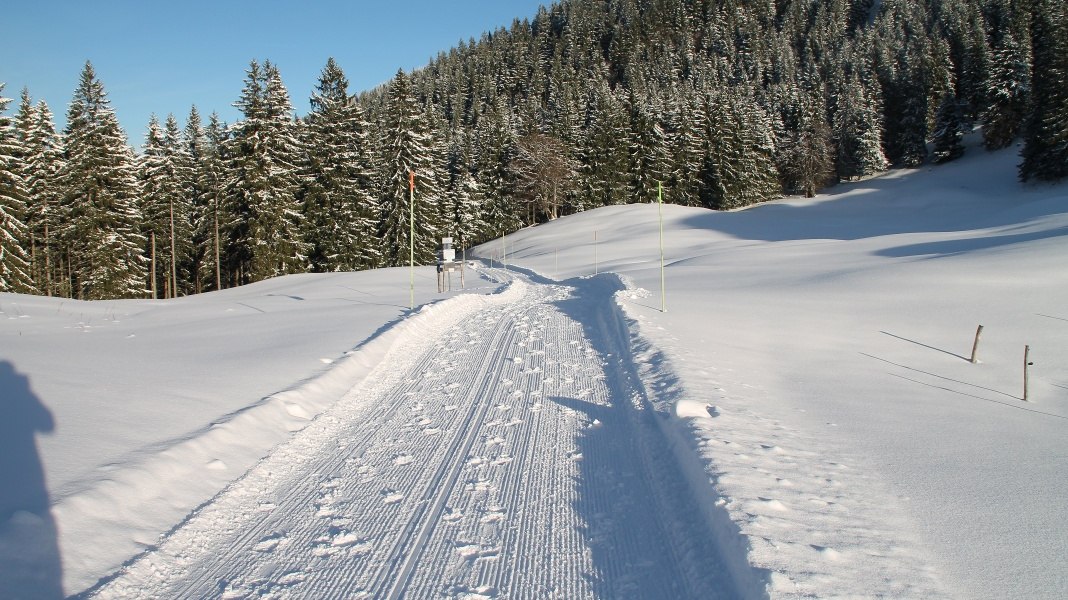 gewalzter Winterwanderweg zur Lenggrieser Hütte, © Lenggrieser Hütte
