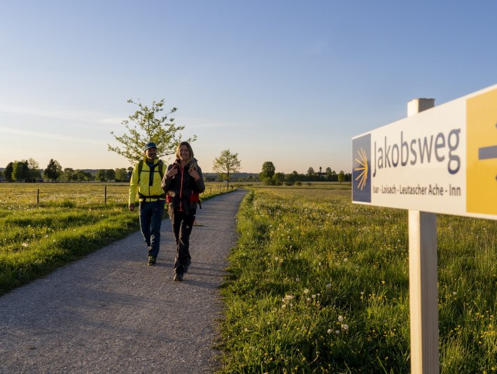 Wanderer auf dem Pilgerweg bei Benediktbeuern, &copy; T&ouml;lzer Land Tourismus|Foto: Bernd Ritschel