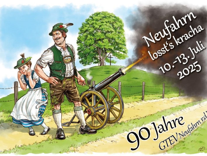 Flyer 90 Jahre Veiglbergler Neufahrn vom 10. - 13. Juli 2025, © GTEV Veiglbergler Neufahrn e.V.