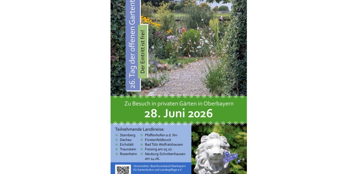 Plakat 2026 Tag der offenen Gartent&uuml;r, &copy; Bezirksverband Oberbayern f&uuml;r Gartenkultur und Landespflege e.V.